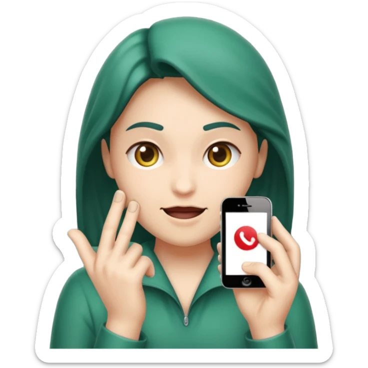 Crea un icono de iPhone WhatsApp que sea haciendo el gesto de meter la nariz por los dedos mientras los dedos hacen un círculo. Así: 👌🏻 sticker