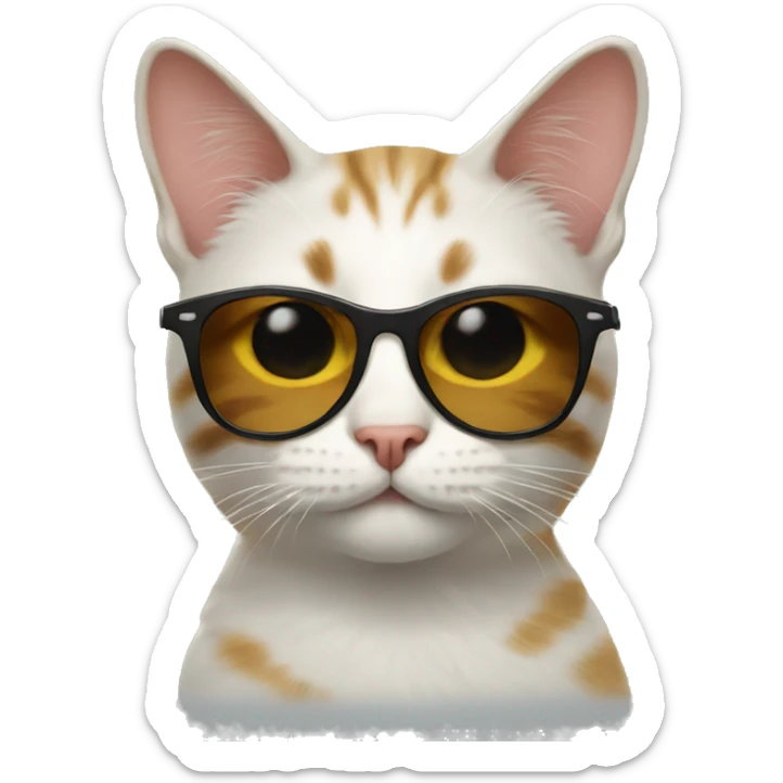 Cat with sunglasses sticker