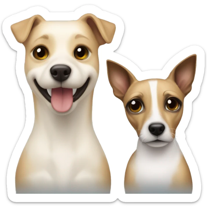 Two Jack Russell and a Siamese cat when and a girl with blond hair sticker