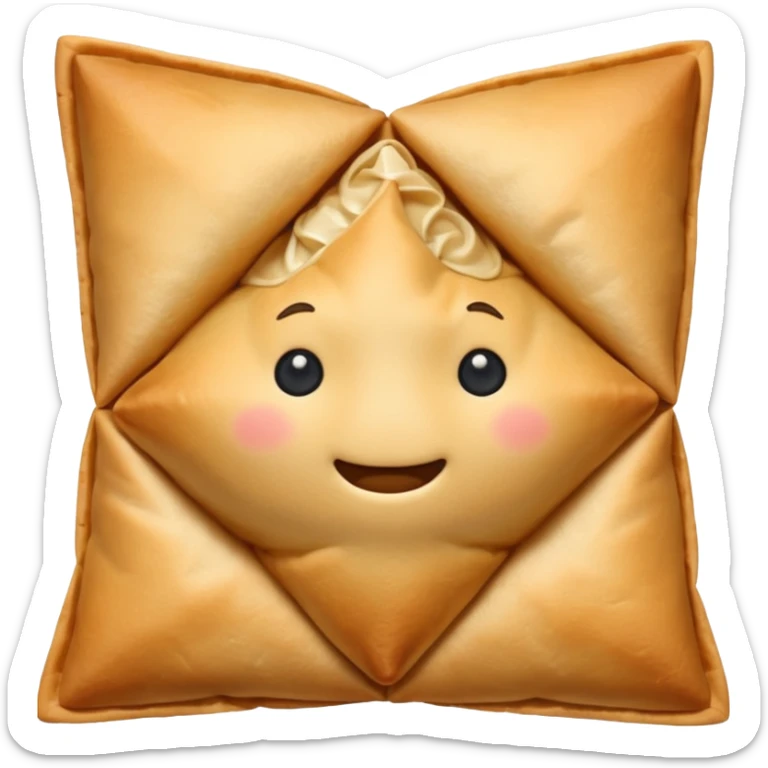 Create an emoji of the Indian snack samosa make it a cuter one . Don't make any faces on it sticker