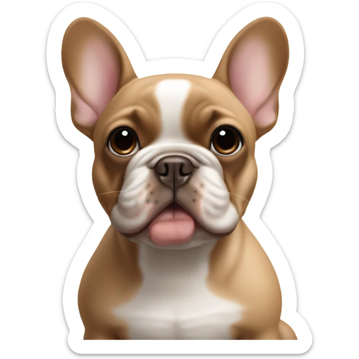 Baby brown and tan French bulldog with fawn French bulldog friends sticker