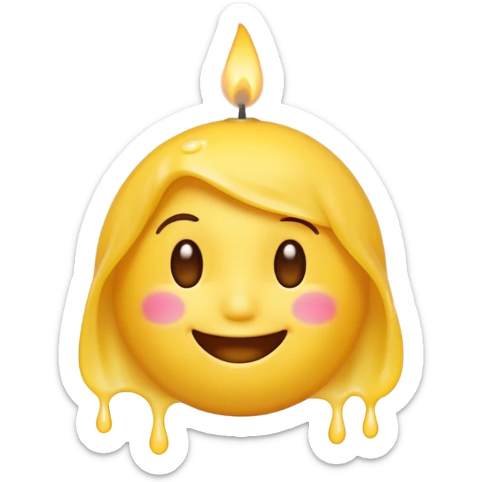 Emoji souriant Avec goutte de sueur qui souffle une bougie sticker