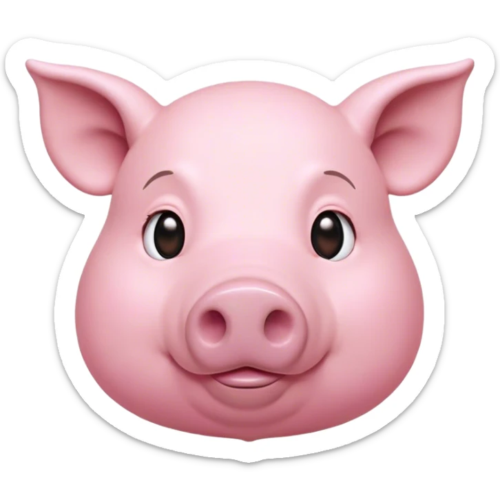 Cinematic Noble Pig Portrait Emoji, Poised and regal, with a stout, robust build and a smooth, well-groomed rosy-pink hide, deep-set soulful beady eyes, Simplified yet sharp and sophisticated features, highly detailed, glowing with a soft, dignified glow, high shine, intelligent and determined, stylized with an air of barnyard nobility, focused and attentive, soft glowing outline, capturing the essence of a watchful and confident pig, so majestic it feels as though it could trot out of the screen with effortless authority! sticker