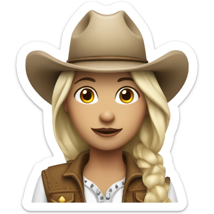 cowgirl that has white skin with appaloosa horse sticker