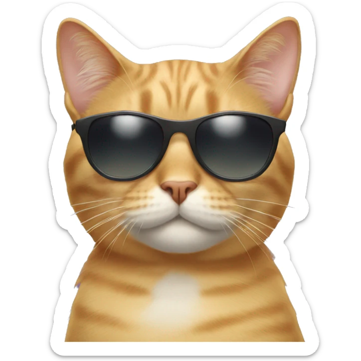 Cat with sunglasses sticker
