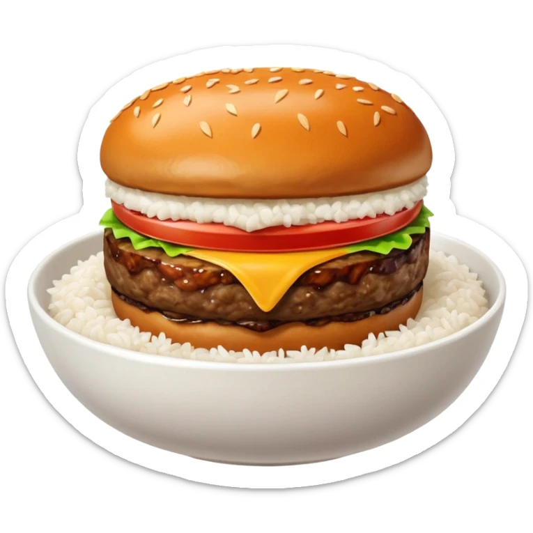 I want a hamburger patty on a bowl of rice. just the meat patty not bun, lettuce, cheese, tomato, etc sticker