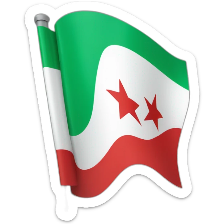 Freedom Green Syria Flag Green on top, White in middle, Black on bottom, three red stars in the middle of the flag on the white section sticker