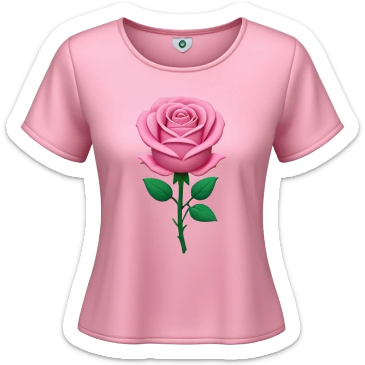 A 3D cartoon rose-pink women’s top with short sleeves, soft fabric texture, gentle lighting, isolated on plain background. Complete plain, no textures. sticker