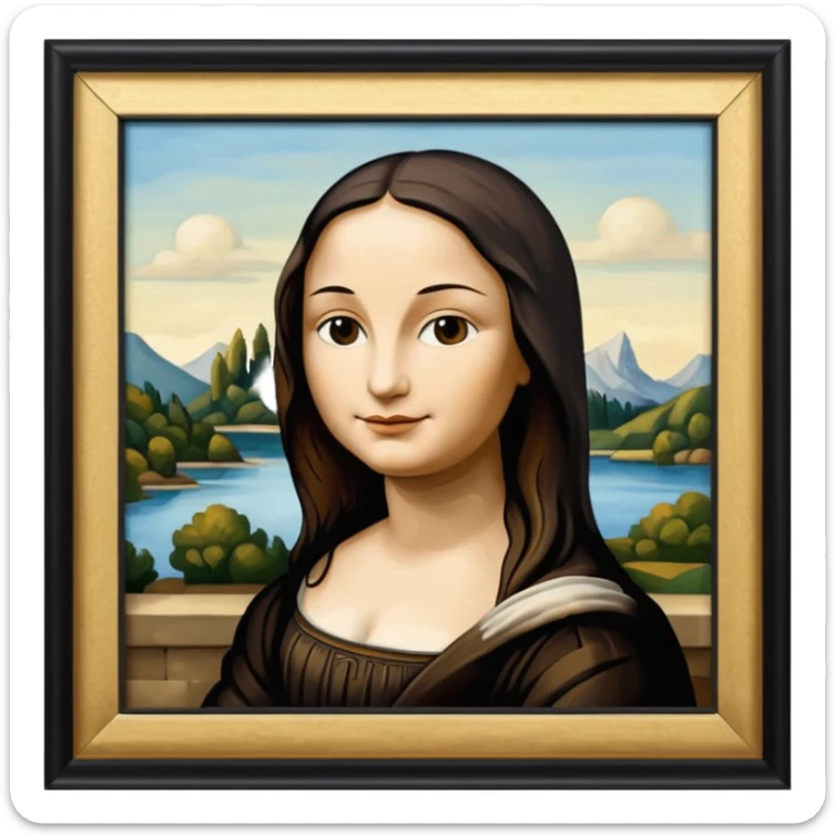  paint of Louvre giocanda frame more similar to a famousnpaint in Paris Louvre  sticker