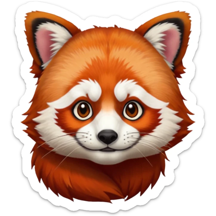 Face of a red panda with avatar the last airbender tattoo on the forehead sticker