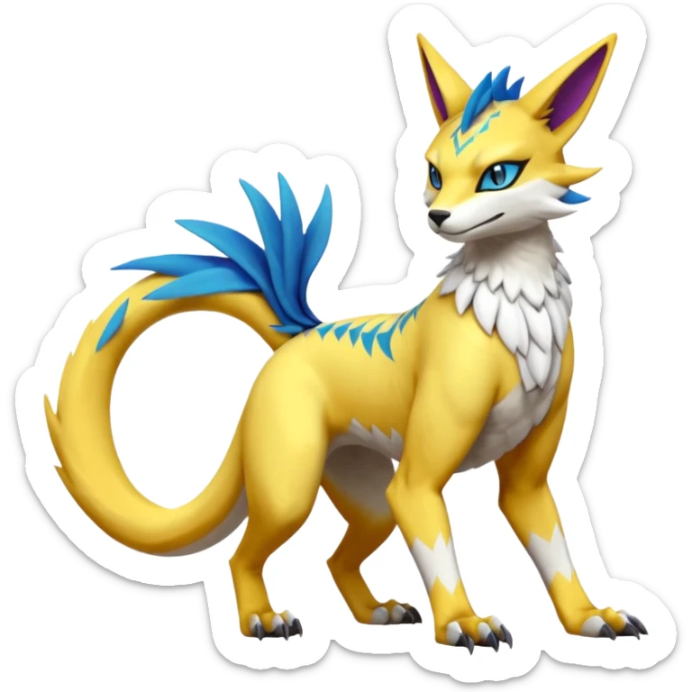 Renamon-Zeraora-Bastet-Latias-Vernid-Sergal-fusion-hybrid-creature sticker