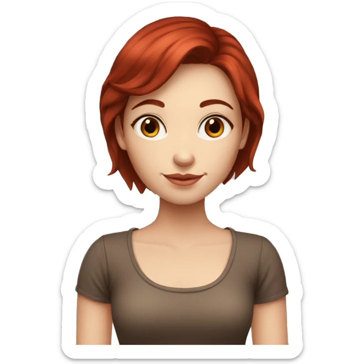 Beautiful Fair skin colour girl with dark red hair colour sticker