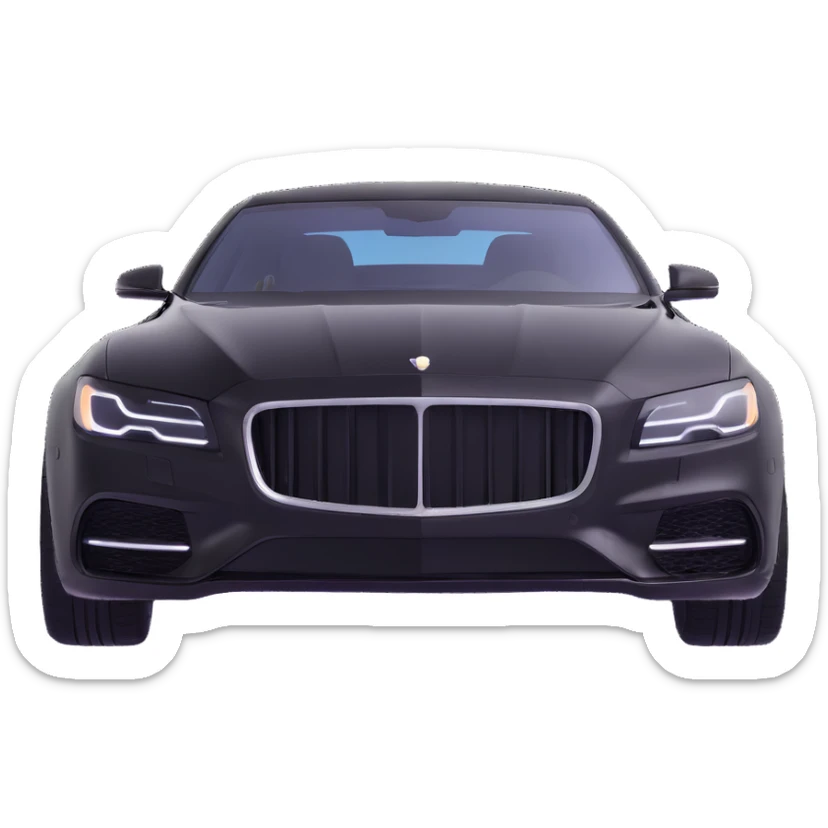 black luxury car with a transparent plastic film partially covering the hood and windshield, elegant and premium look sticker