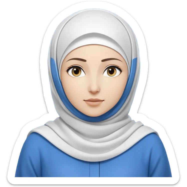 woman with white hijab wearing blue outfit, looking straight ahead, surrounded by code snippets, algorithms, data structures, programming languages, command terminals, software architecture diagrams, computer science formulas, and futuristic tech interfaces sticker