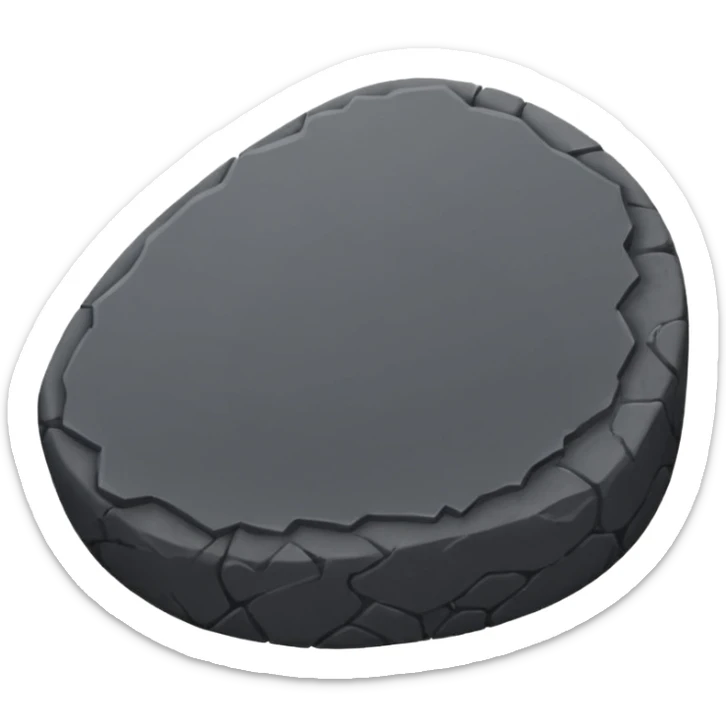 Emoji-style icon of a dark gray Roman sanpietrino cobblestone, minimal, rounded, cute, and readable at small size. sticker