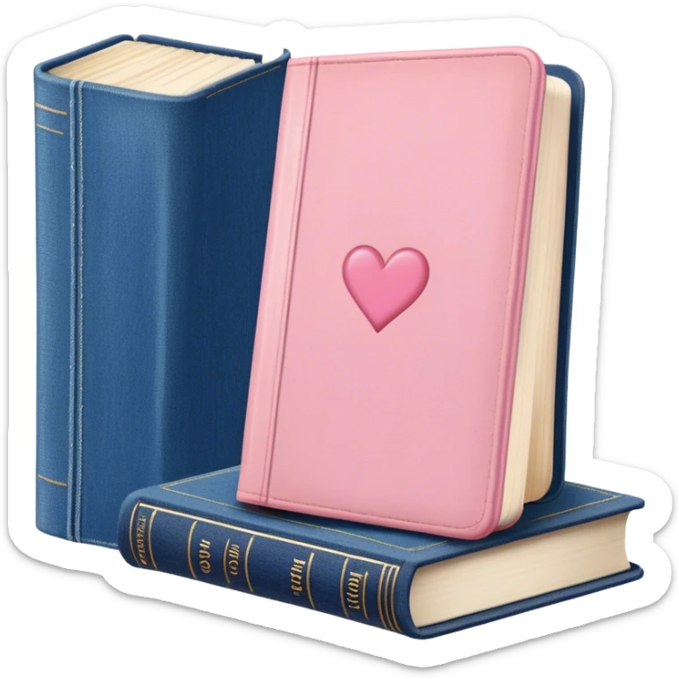 an old vintage romance book with an old cover in light pink and denim blue sticker
