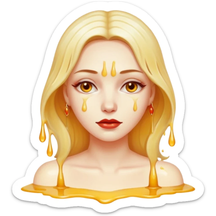 Woman dripping hot wax onto her own skin, controlled pain, ceremonial atmosphereWoman dripping hot wax onto her own skin, controlled pain, ceremonial atmosphere sticker