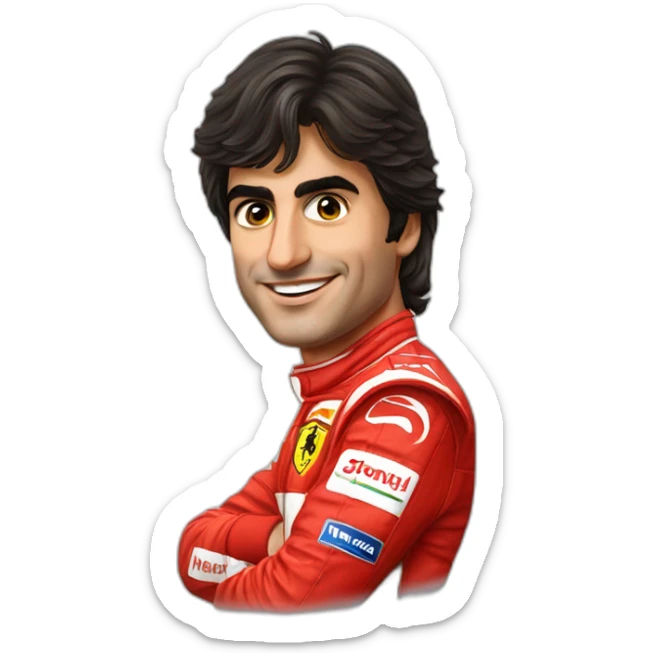 Carlos Sainz in a Ferrari F1 cars sticker