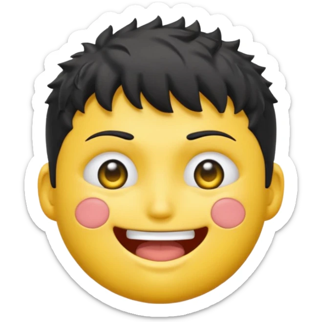 A yellow emoji of the anime character Guts from the anime Berserk with one eye closed sticker