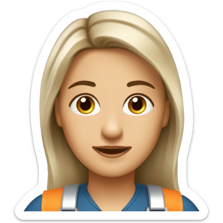 Profesional de la construcción mujer: tono de piel claro y pelo tubio largo onduladoEmoji 👷🏻‍♀️ sticker