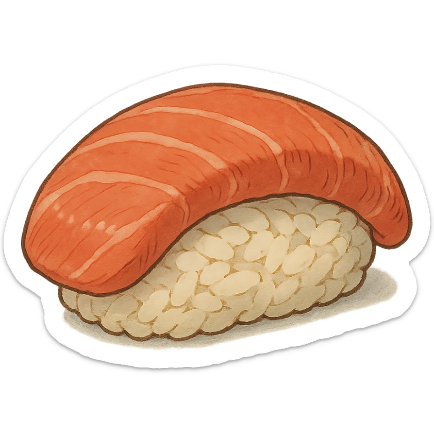 nigiri sushi, ghibli style sticker