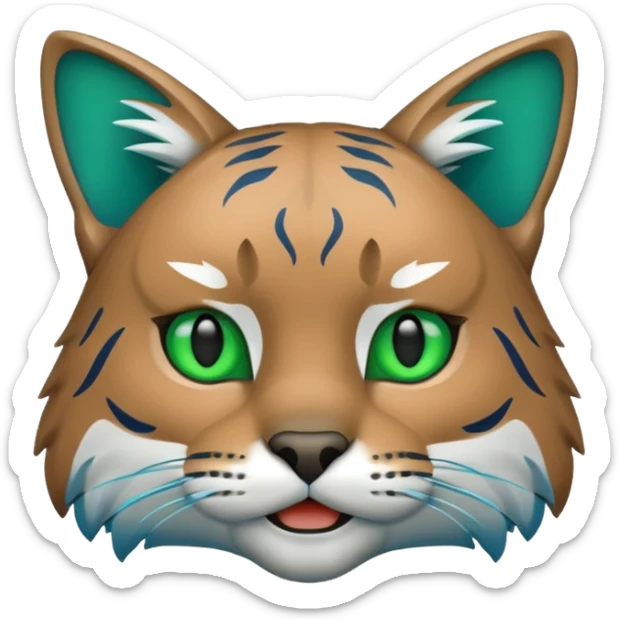 Georgia College and State University Bobcat green and blue mascot emoji copy and paste sticker