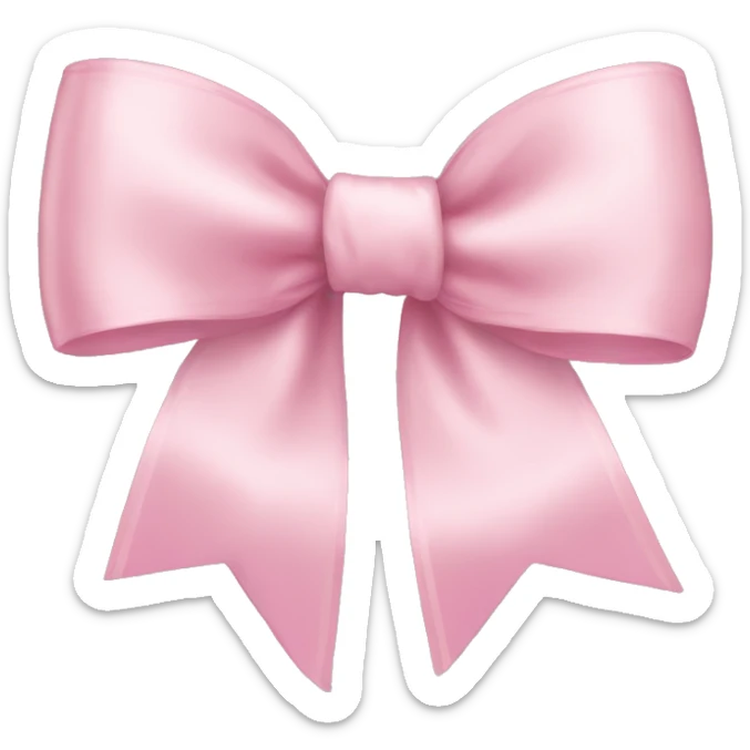 light pink ribbon bow sticker
