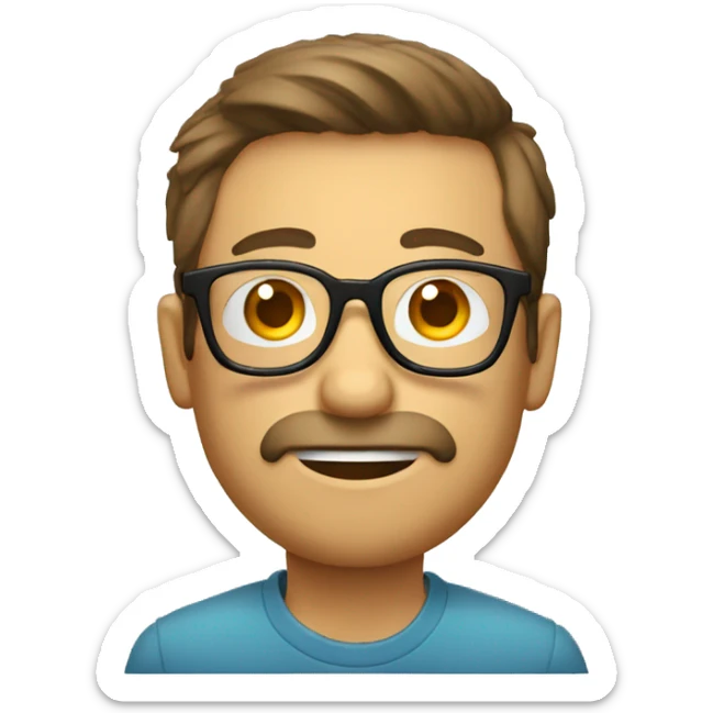 homme avec des lunettes et concentré qui lit un livre sticker