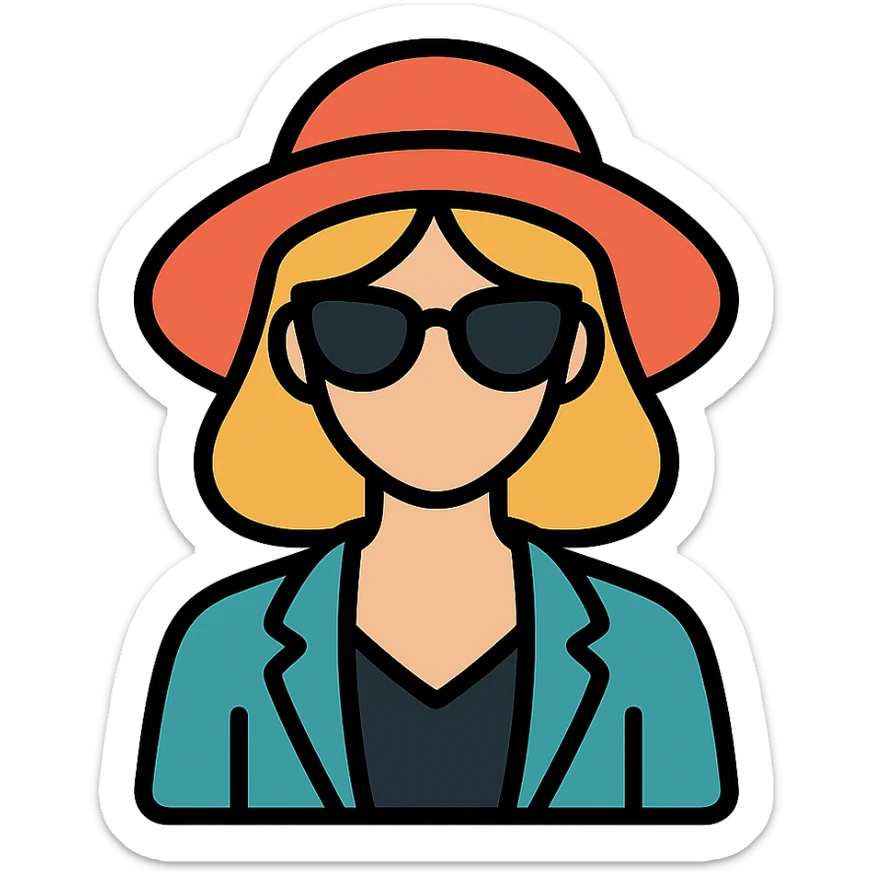 icon of a fashionable girl, stylized, modern icon style sticker