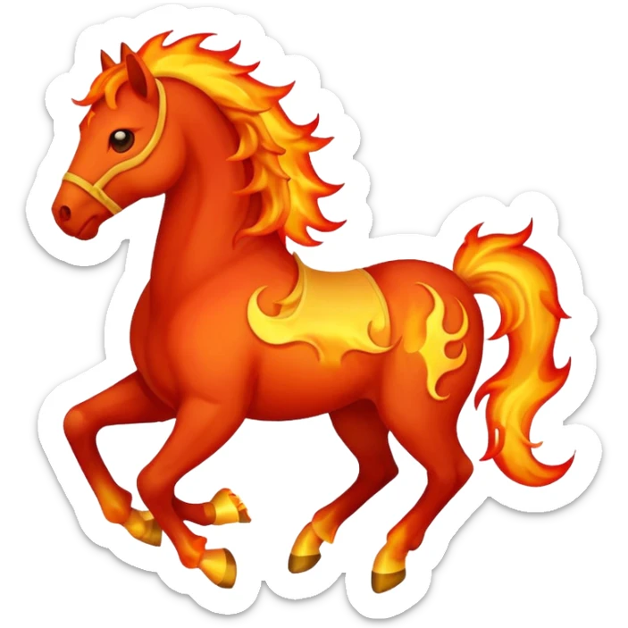 fire horse emoji to push notification . more fire on the horse look like red fire horse sticker