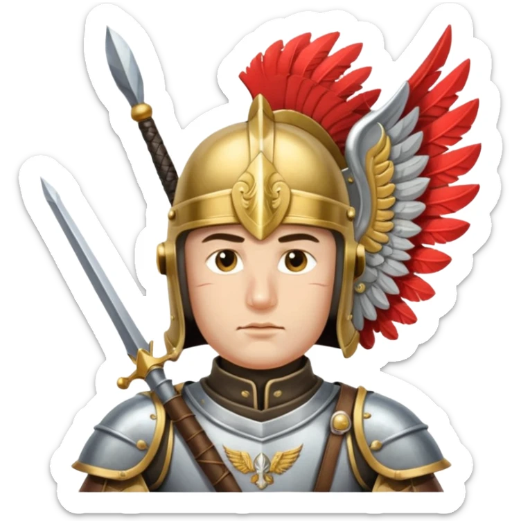 polish husaria miliatry unit, make him with a face like is the best fighter of all times sticker