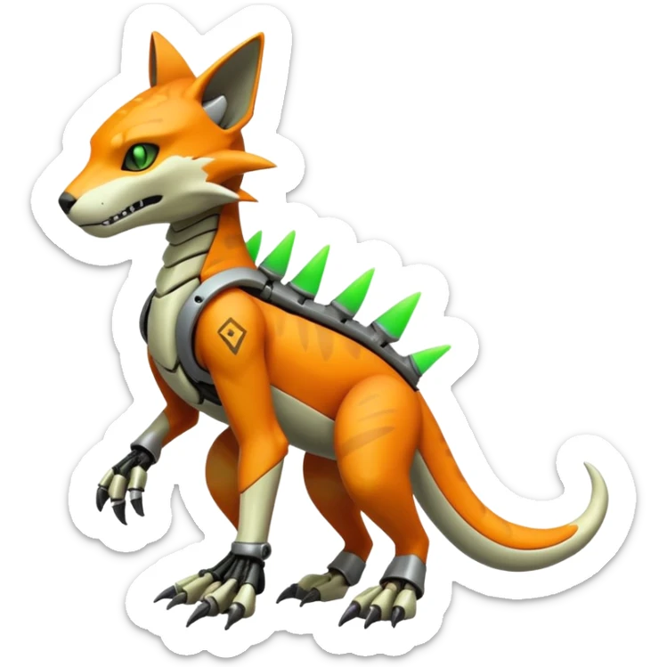 Pretty Cyberpunky Cool Marowak-Feline-hybrid (full body) sticker