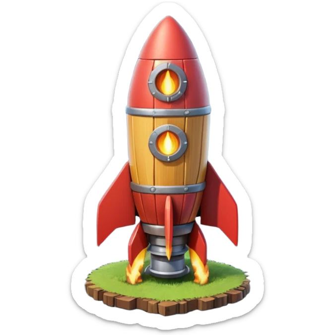 A Rocket Made Of Wood And Scrap Metal In A Clash Of Clans Aesthetic sticker