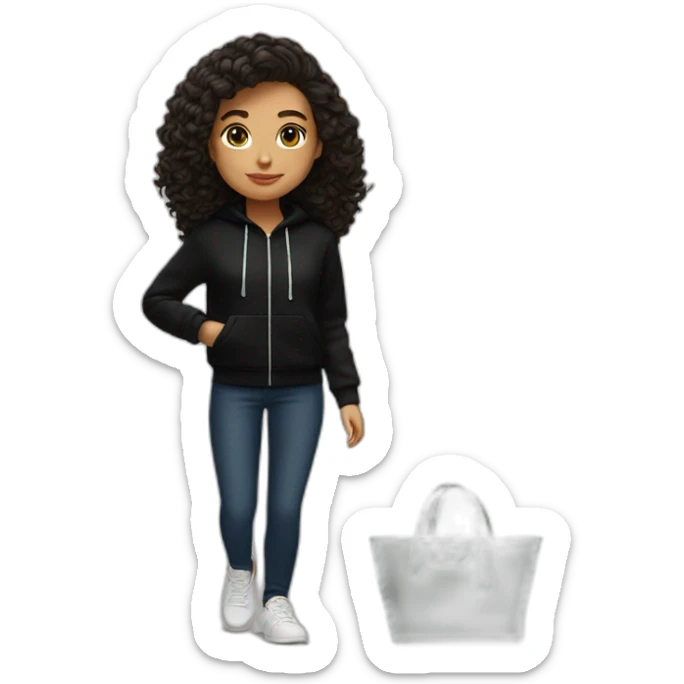 Lacoste bag latina girl with black lacoste hoodie sticker