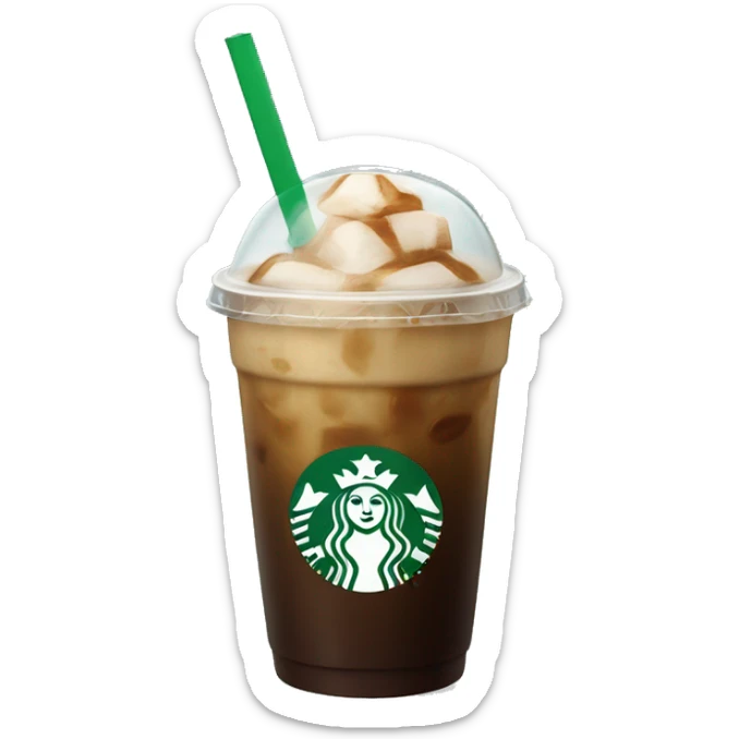 Starbuck ice coffee with ice cubes sticker