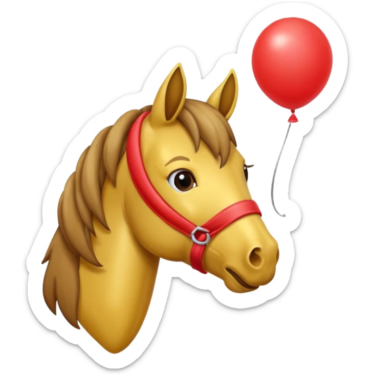 HORSE with the mouth of a balloon in it’s mouth sticker