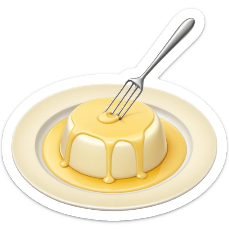 Generate a high-quality image of a dollop of yellow cream on a white plate with a metal whisk placed beside it, realistic color and shading, smooth gradient colors, no facial features, no brand markings, simple white background, high-resolution.
 sticker