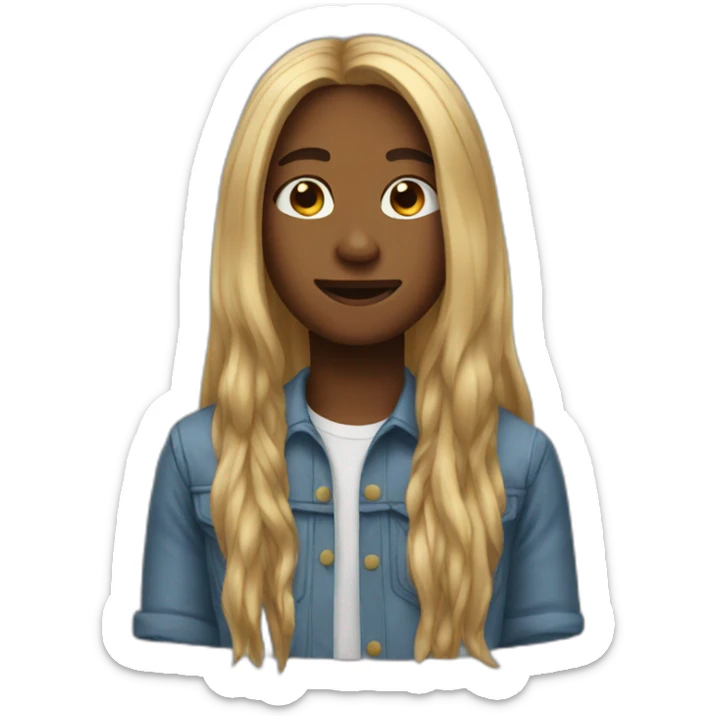 long haired teen sticker