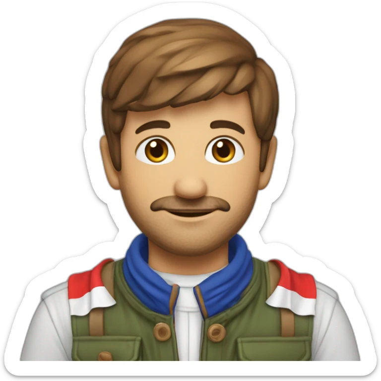 Homme avec écharpe tricolore avez bandoulière  élu France sticker