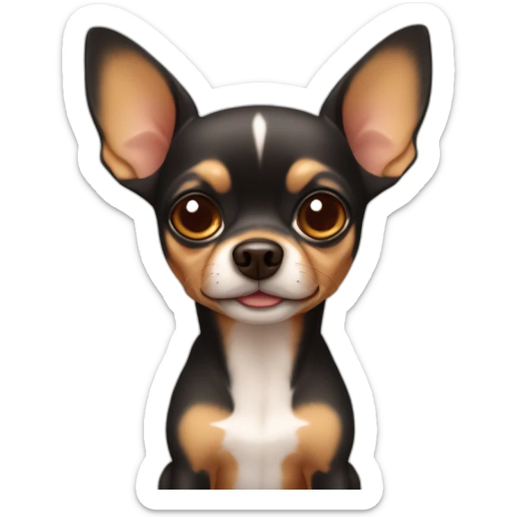 little dog pincher kinda chihuahua, with long face and with brown skin color sticker