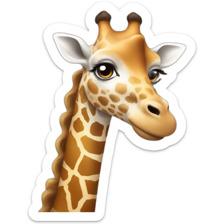 a giraffe but the head it’s of a white girl with not too long not too short curly brown hair sticker