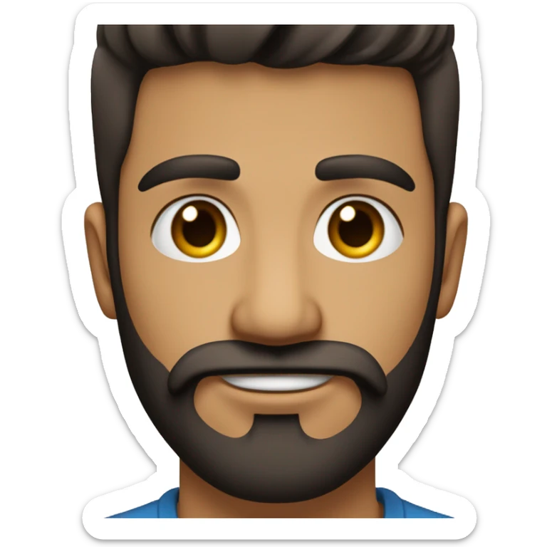 un jeune homme metisse brune yeux noir petite moustache barbe bien tailler qui est DJ sticker