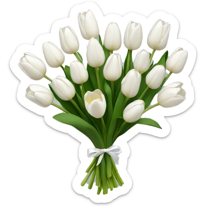 white tulip bouquet  sticker