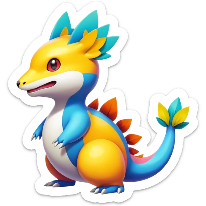 Colorful Floral Fakémon-Pokémon sticker