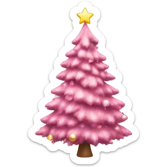 pink christmas tree sticker