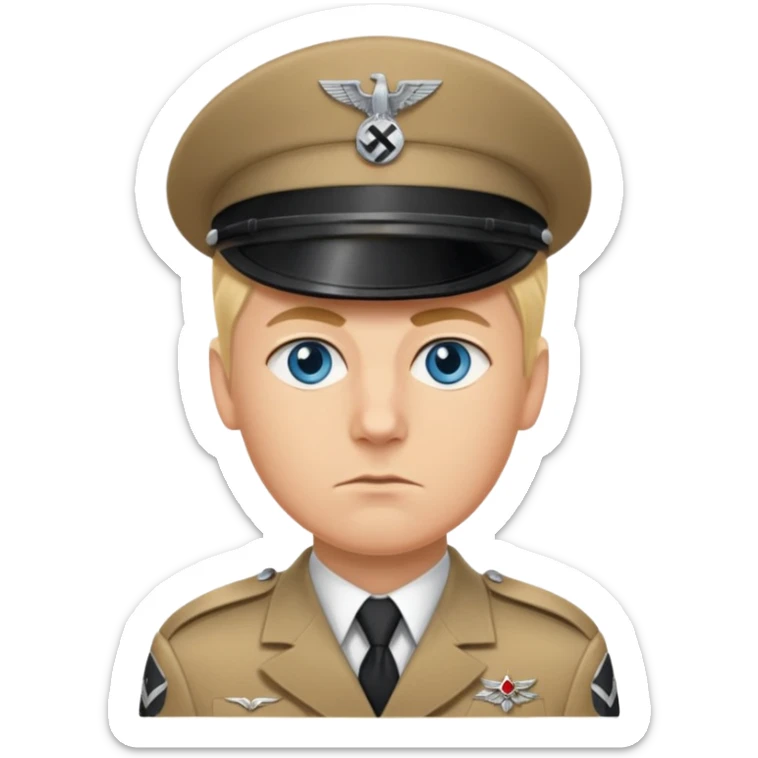 Blonde hair, blue eyed, Nazi Schutzstaffel officer sticker