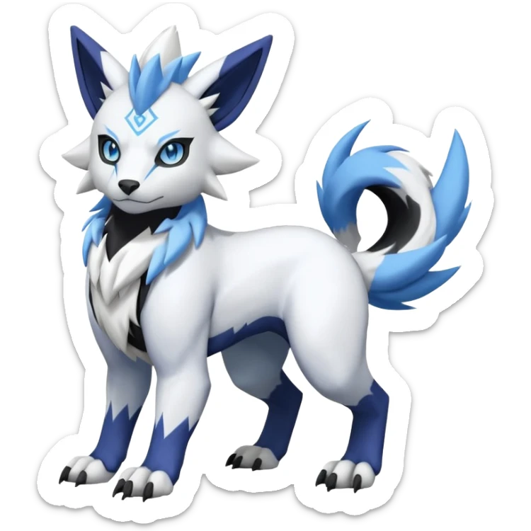 WereGarurumon-Zeraora-Renamon-Absol-fusion-hybrid-creature (full body sticker