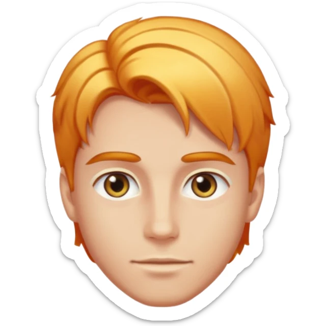 young man with smooth skin, bright eyes, and glowing hair color sticker