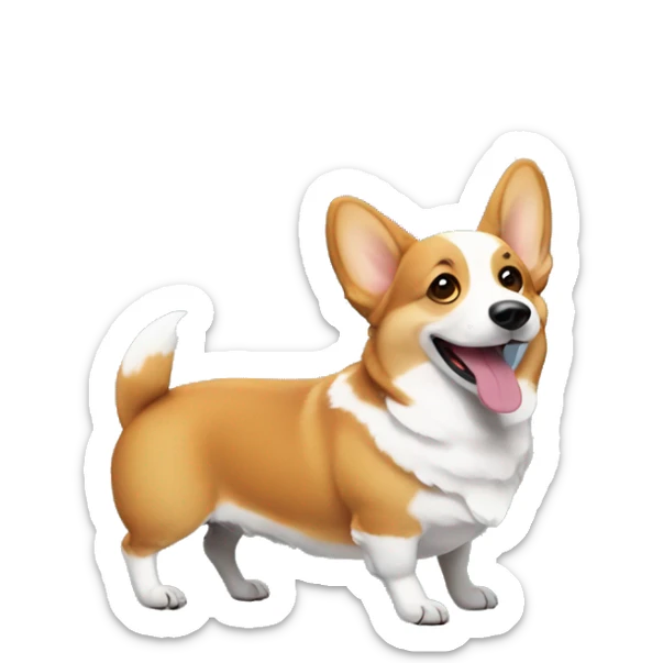 Corgi with balloons sticker