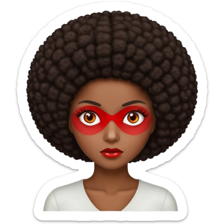 change her hair to a dark brown afro, dark brown eyes, and make the eye whites red sticker